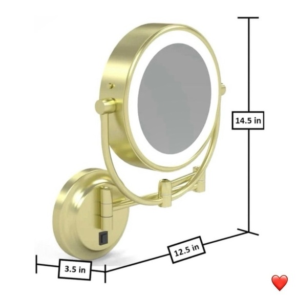Kimball & Young Magnifying LED Lighted Makeup Mirror Brushed Brass Hardwired - Picture 4 of 16